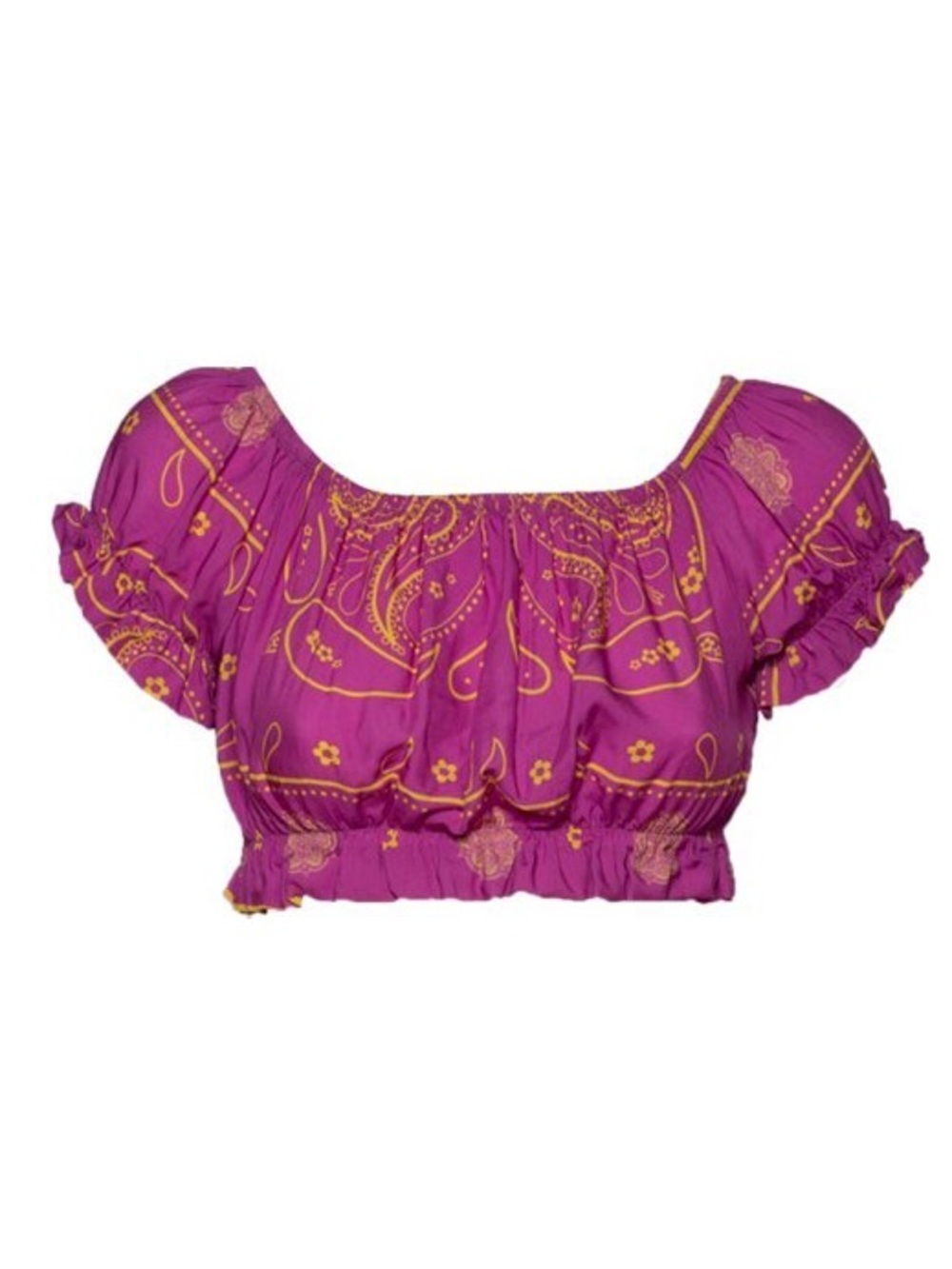 New! Benevierre Boho Fuchsia + Yellow Paisley Tiered Maxi Skirt  + Top 💕 XS Set - Picture 7 of 16